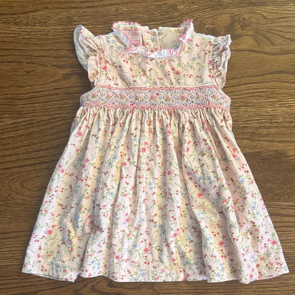 Petit Bebe Floral Smocked Embroidered Dress
